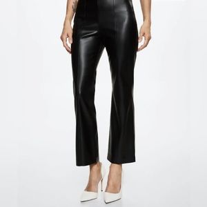 NWR Leather-effect straight trousers MANGO US 4